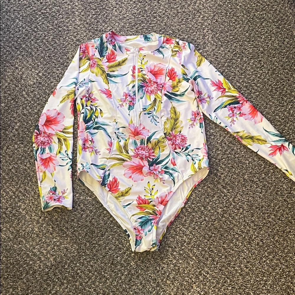 Floral Long Sleeve Swimsuit